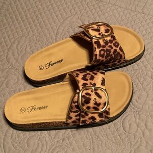Forever 21 Animal Print Buckle Sandals